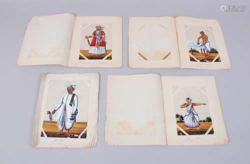A COLLECTION OF SIXTEEN 19TH CENTURY INDIAN PAINTINGS OF RULERS AND OTHER FIGURES on mica, each 13cm