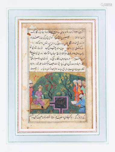 AN 18TH CENTURY PERSIAN SAFAVID MANUSCRIPT, 19cm x 13cm.