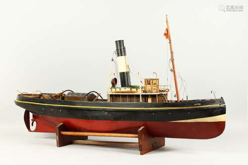 A GOOD LARGE LATE 19TH CENTURY SCRATCH BUILT MODEL OF THE STEAM SHIP 