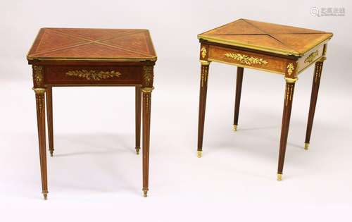 ATTRIBUTED TO FRANCOIS LINKE, A NEAR PAIR OF LATE 19TH CENTURY ROSEWOOD AND PARQUETRY ENVELOPE