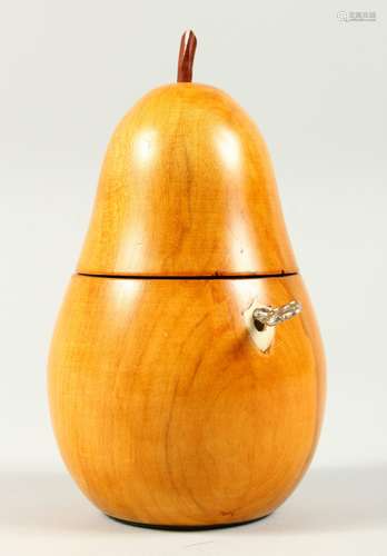 A PEAR SHAPED TEA CADDY. 6ins high.