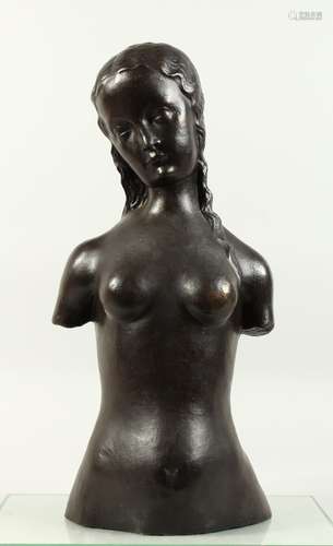 AFTER HENRI MATISSE. A LARGE FEMALE BRONZE TORSO. Signed MATISSE. 22.5ins high.