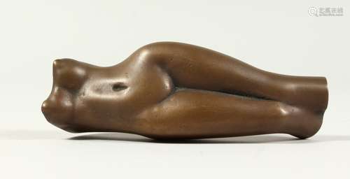 A BRONZE TORSO. Initialled P. No. 28/100. 13cms long.