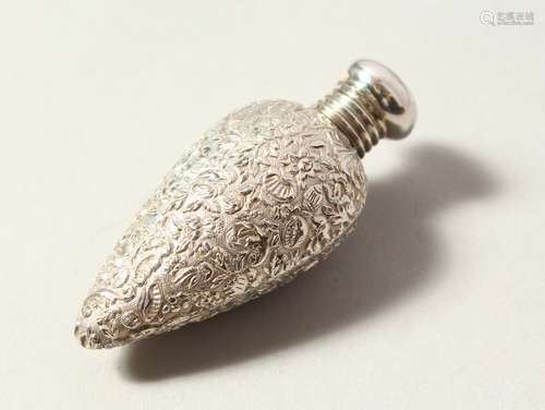 A VICTORIAN SILVER SCENT BOTTLE with plain top. 5.5cms long.