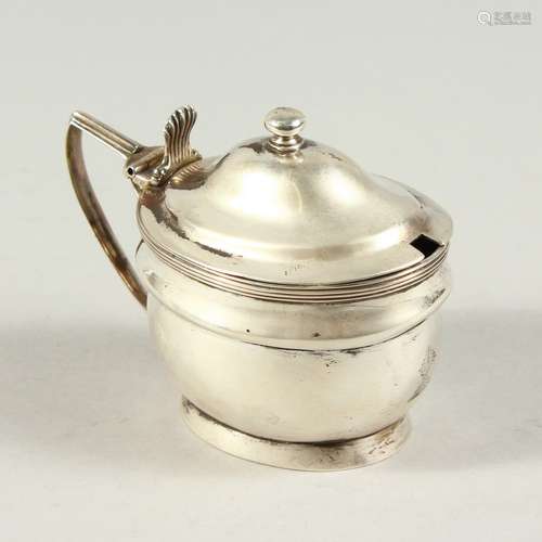 A GEORGE III OVAL MUSTARD POT AND COVER (NO LINER). London 1806. maker C. F.