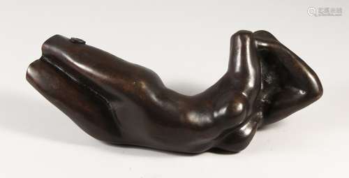 AFTER AUGUST RODIN (1840-1917) FRENCH. A RECLINING NUDE. Signed A. Rodin 2/6 with foundry stamp.