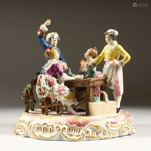 A LARGE 19TH CENTURY CONTINENTAL PORCELAIN GROUP, 