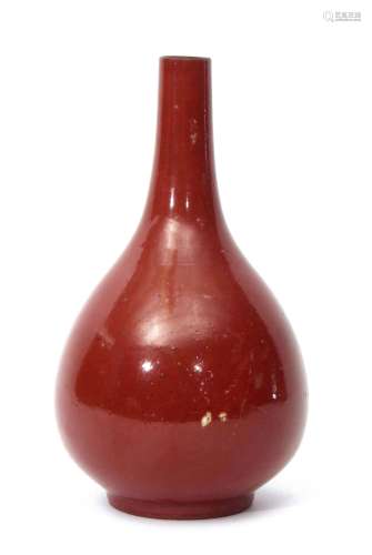 Chinese 19th century porcelain rouge flambe vase, 23cm high