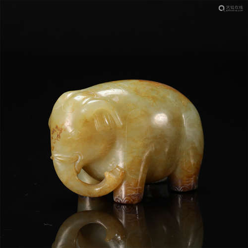 CHINESE ANCIENT JADE ELEPHANT HAN DYNASTY