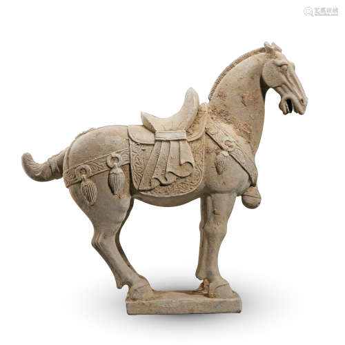 CHINESE WHITE MARBLE HORSE TANG DYNASTY