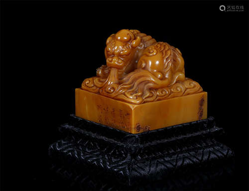 CHINESE TIANHUANG STONE BEAST SEAL