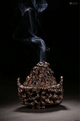 CHINESE BAMBOO LIDDED CENSER