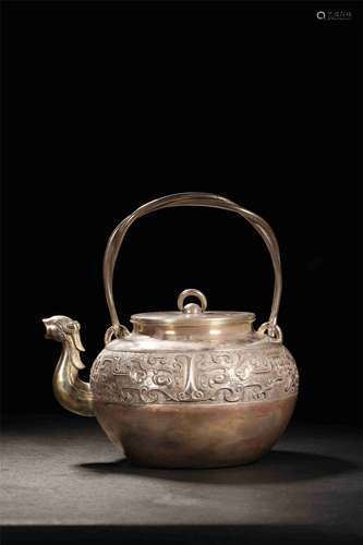 JAPANESE PURE SILVER TEA POT