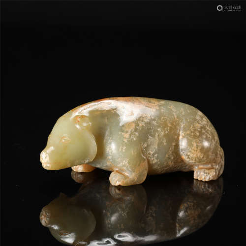 CHINESE ANCIENT JADE BEAR HAN DYNASTY