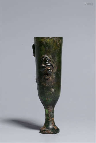 CHINESE GLASS STEM CUP MING DYNASTY
