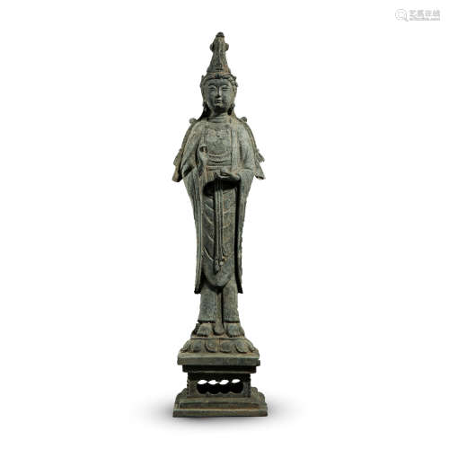 CHINESE BRONZE STANDING GUANYIN