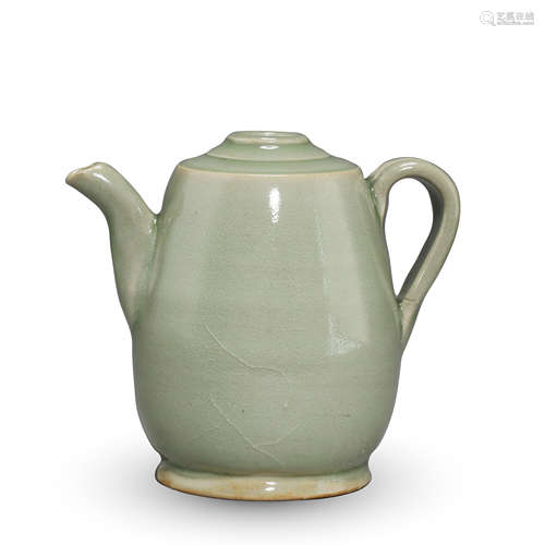 CHINESE PORCELAIN BLUE GLAZE TEA POT