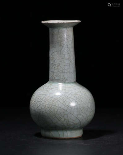 A RUYAO GREEN GLAZE FLASK