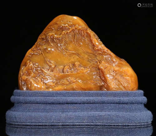 A TIANHUANG STONE CARVED LANDSCAPE PENDANT