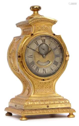 Fine and rare early 18th century French formerly verge gilt brass mantel timepiece, Henry Sully A