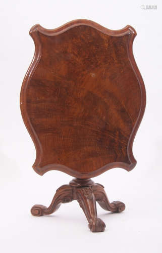 19th century mahogany apprentices pedestal table of shaped rectangular form on a fluted balustered