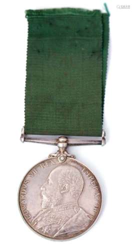 Volunteer Long Service medal, Edward VII, impressed to 5026 Sgt: J Singer, 4/VB Gordon Hdrs