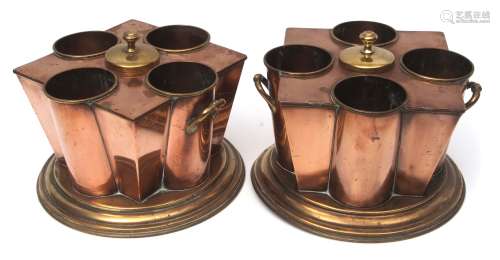 Pair of interesting brass and copper 
