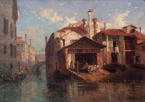 Thomas Pyne (1843-1935), Venetian scene, oil on canvas, signed and dated 1887 lower right, 44 x