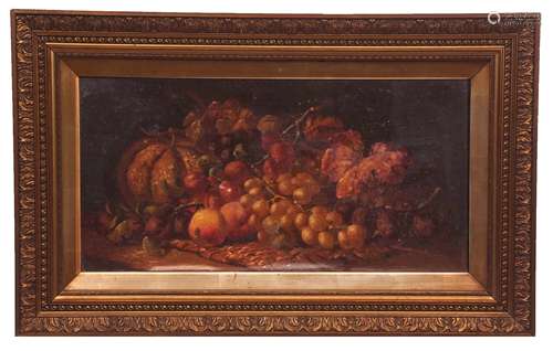 Charles Thomas Bale (act 1866-1895), Still Life study of mixed fruit oil on canvas, signed lower