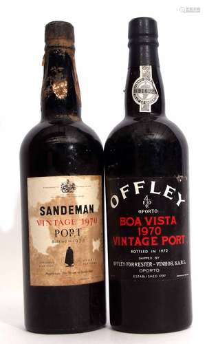 Sandeman vintage Port 1970 1 bottle, Offley Boa Vista 1970 vintage Port, 1 bottle (2)