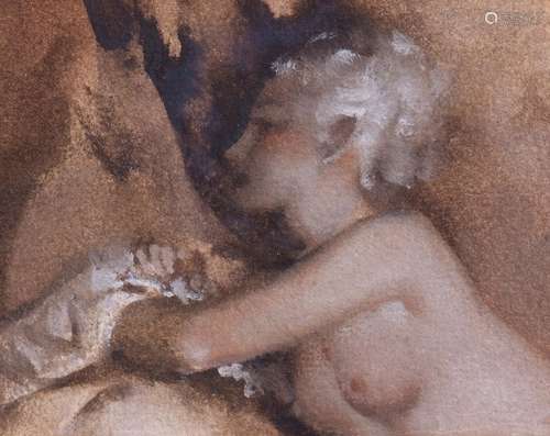 AR Sir William Russell Flint, RA, PRWS (1880-1969) Female nude, watercolour, 8 x 10cm