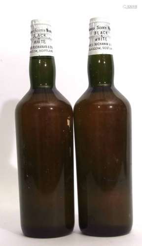 Black and White blended whisky, James Buchanan & Son, Glasgow, 2 bottles (labels missing)