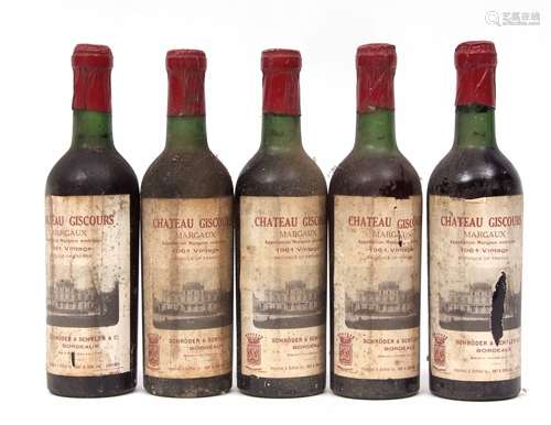 Chateau Giscours Margaux 1961, 5 half bottles