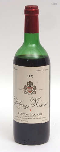 Chateau Musar 1977 (Gaston Hochar), level at lower shoulder