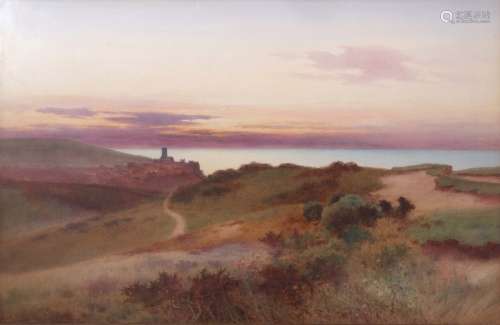Leopold Rivers (1852-1905), Panoramic view of Cromer, watercolour, signed lower left, 65 x 100cm