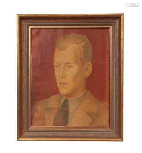 Viktor Planckh (1904-1941) Portrait of a gent wearing shirt and tie, oil on canvas, signed lower