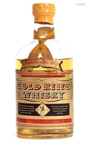 Gold King Ancient Style Rye whiskey (National Distilleries Krasne Brezno Czechoslovakia), 70% proof,