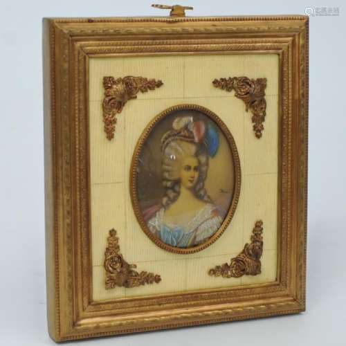 Antique Miniature Framed Portrait Painting