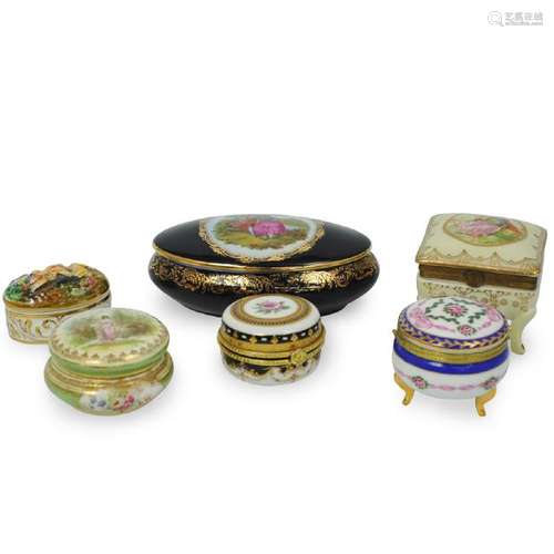 (6 Pc) Lot of Continental Porcelain Trinket Box