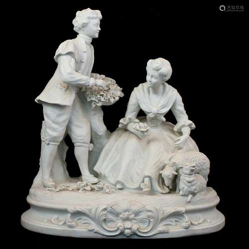 Sevres Biscuit Porcelain Figural Group