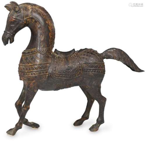 Chinese Cast Bronze Horse Sculpture