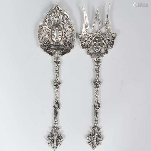 (2 Pc) Sterling Baroque Knife and Spoon