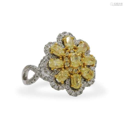 14k Gold and Fancy Yellow Diamond Ring