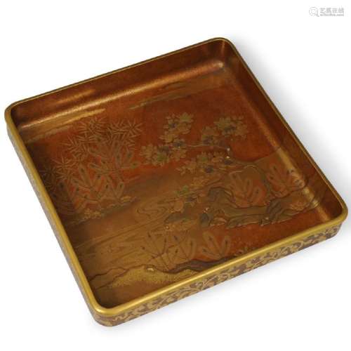 Japanese Meiji Gold Lacquer Tray