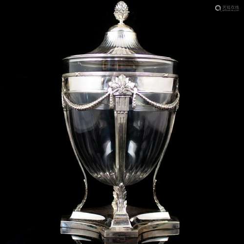 Antique German Gebruder Deyhle .800 Silver Punchbowl