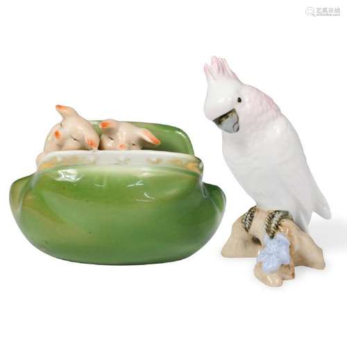 (2 Pc) Continental Porcelain Figurines