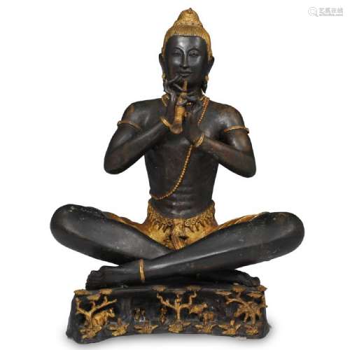 Thai Gilt Brass Buddha Figurine
