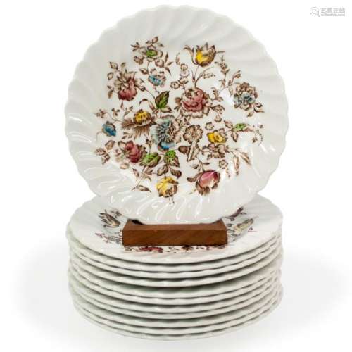 (10 Pc) Johnson Brothers Staffordshire Bouquet Plates