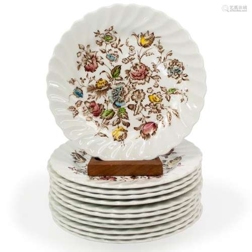 (10 Pc) Johnson Brothers Staffordshire Bouquet Plates