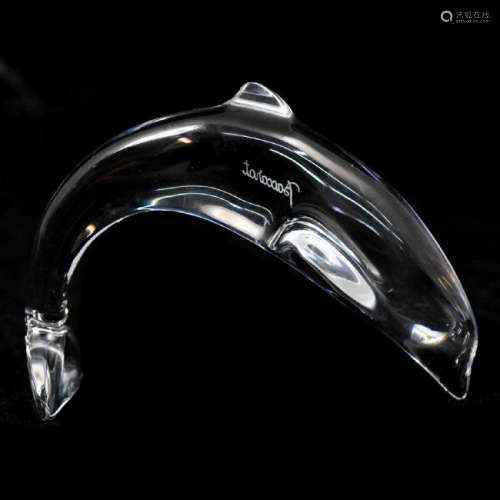Baccarat Crystal Diving Dolphin Figurine